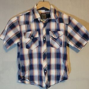 Roper Boy's Blue Plaid Short Sleeve Shirt
